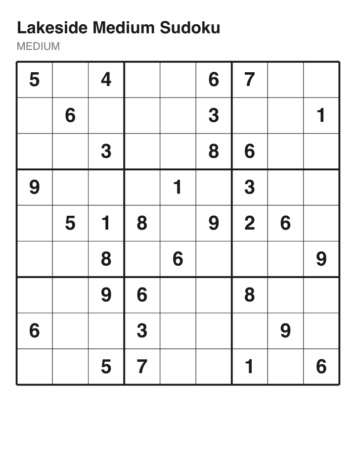 Medium sudoku puzzle, 32 clues