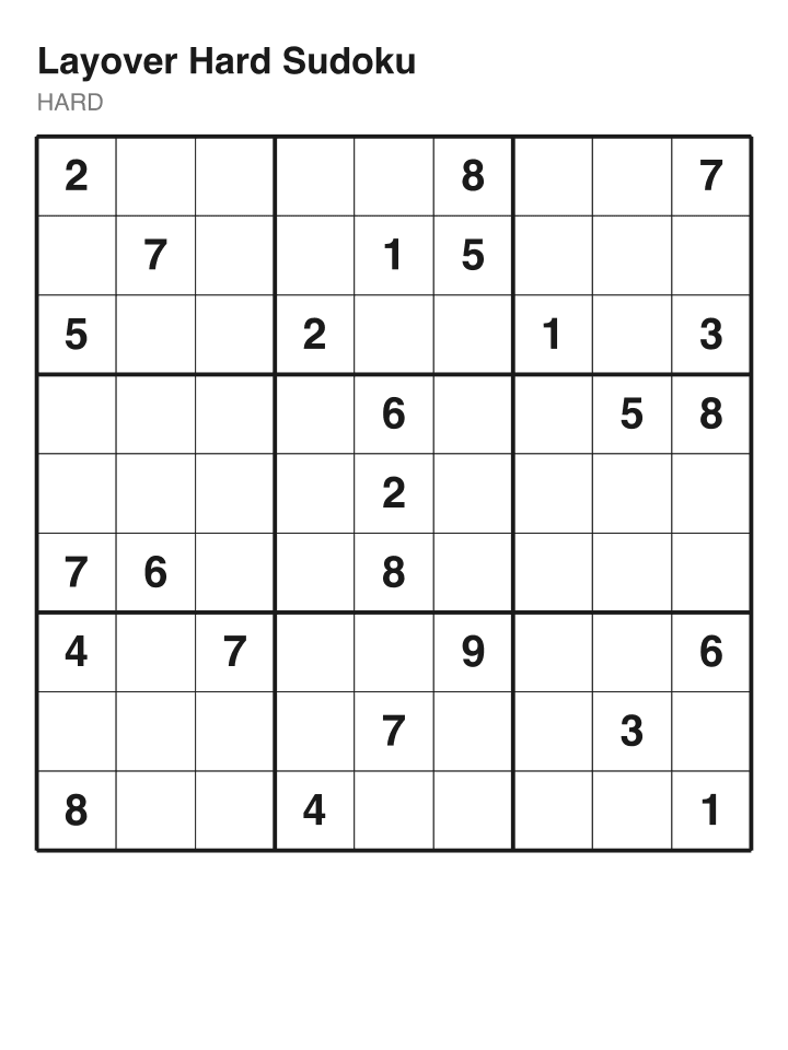 Hard sudoku puzzle, 26 clues