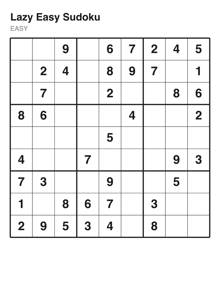 Easy sudoku puzzle, 40 clues