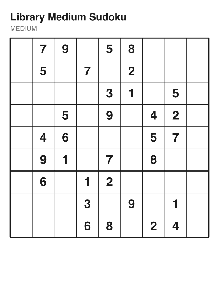 Medium sudoku puzzle, 32 clues