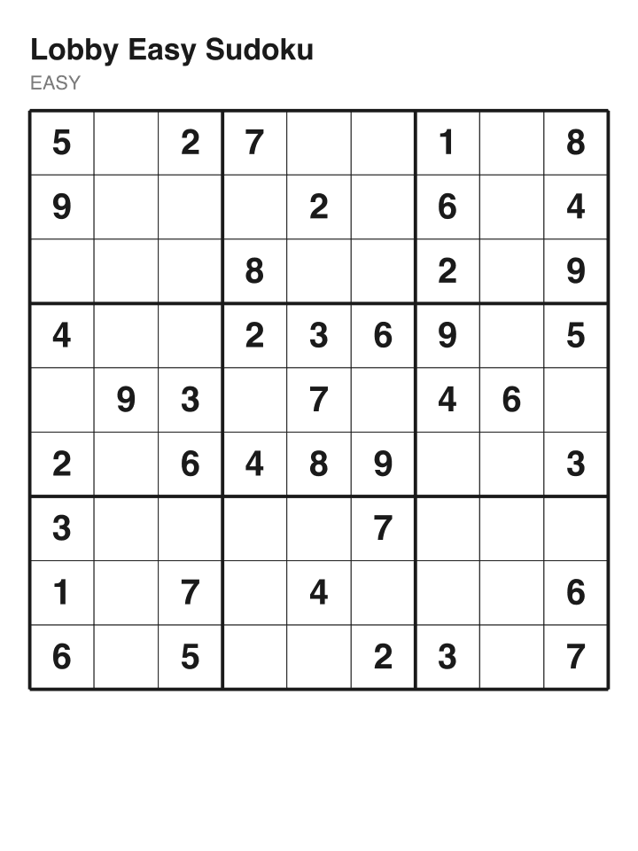 Easy sudoku puzzle, 40 clues
