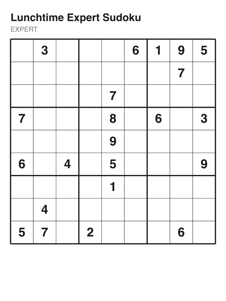 Expert sudoku puzzle, 22 clues