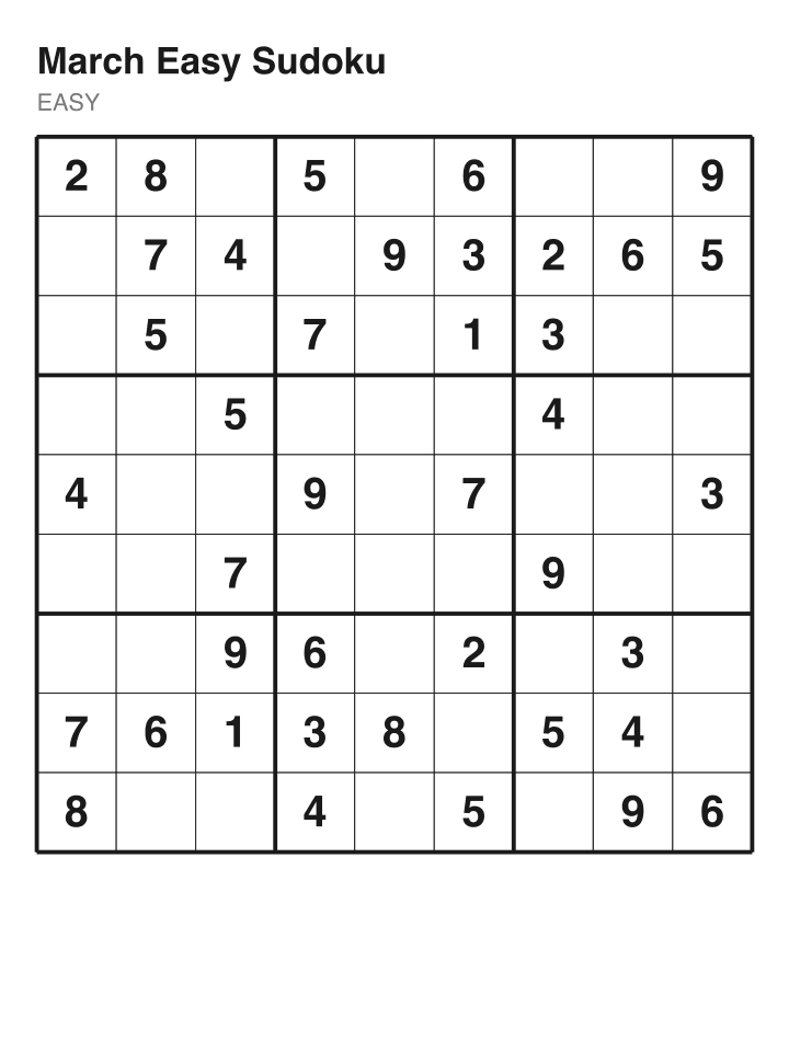 Easy sudoku puzzle, 40 clues