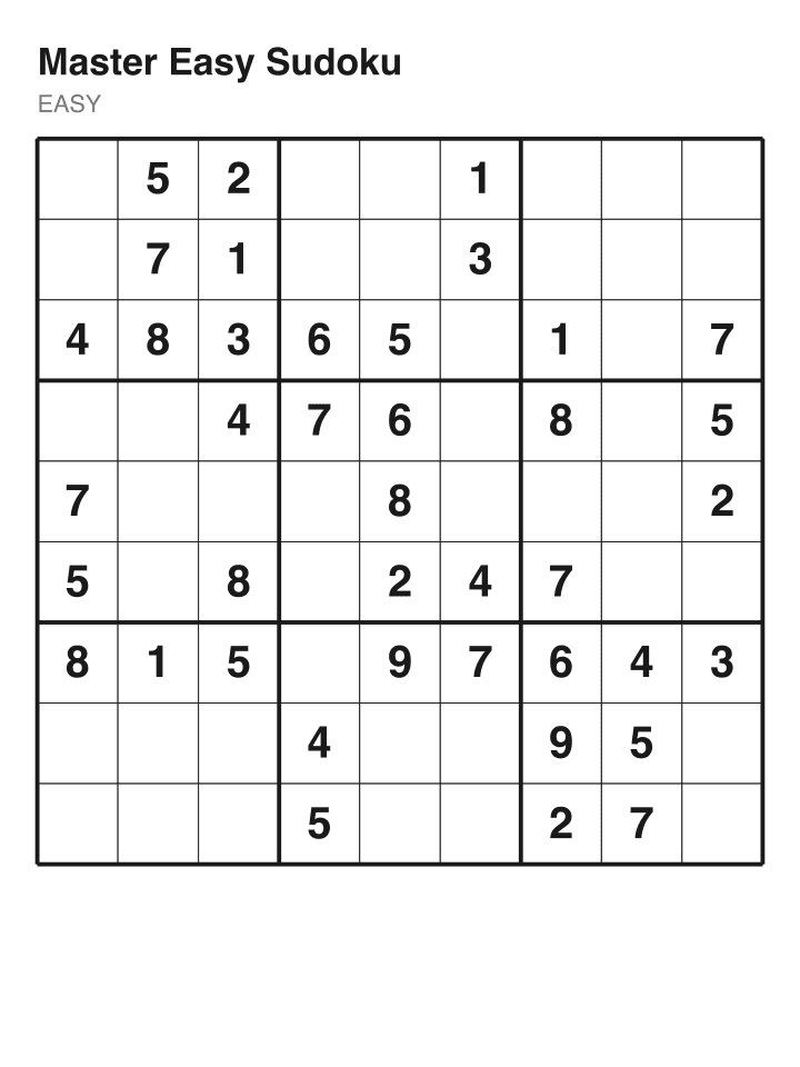Easy sudoku puzzle, 40 clues