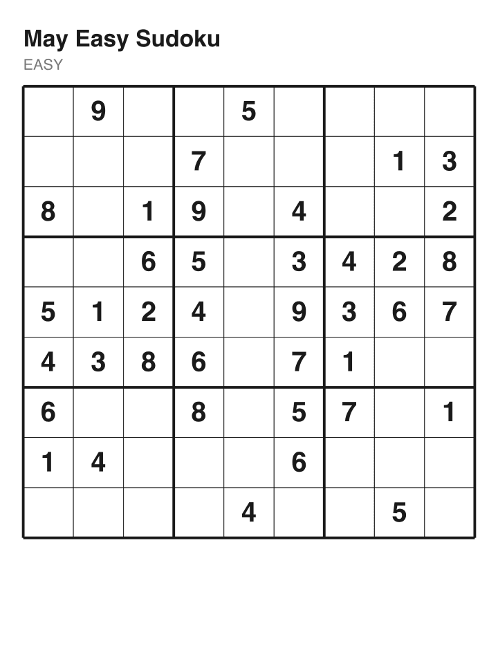 Easy sudoku puzzle, 40 clues