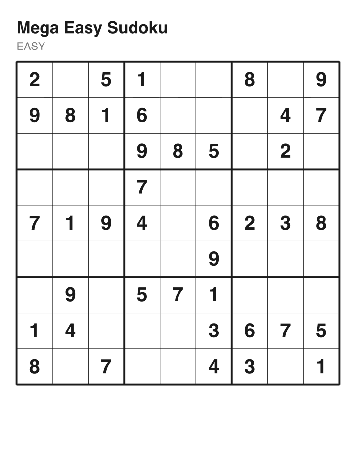 Easy sudoku puzzle, 40 clues