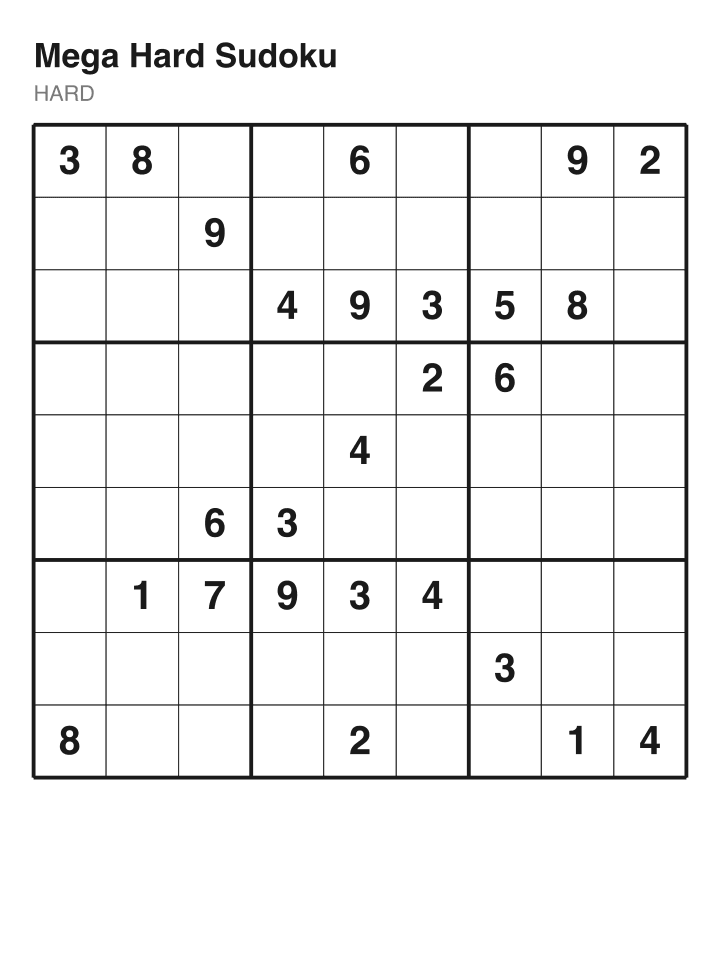 Hard sudoku puzzle, 26 clues