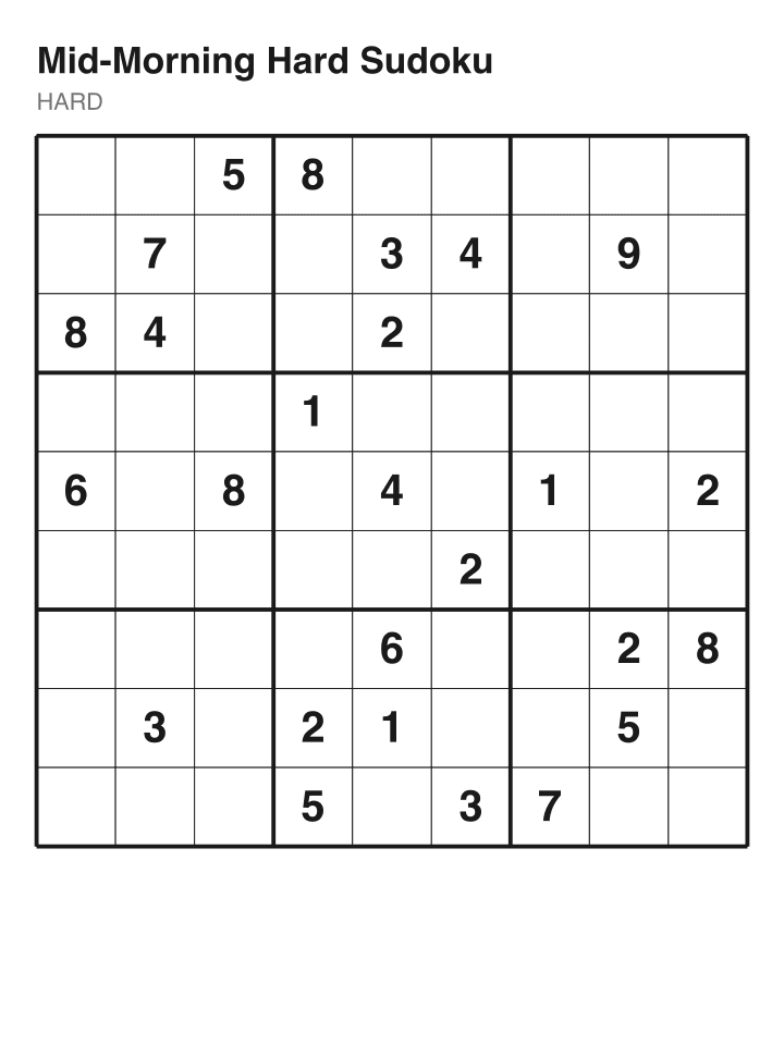 Hard sudoku puzzle, 26 clues