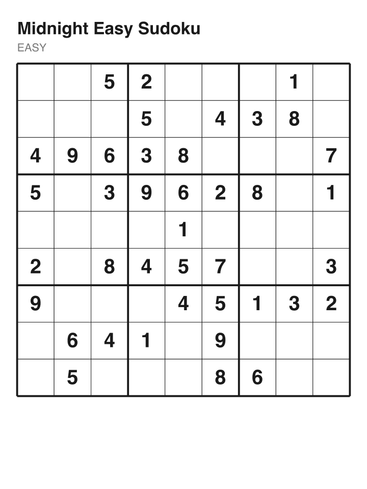 Easy sudoku puzzle, 40 clues