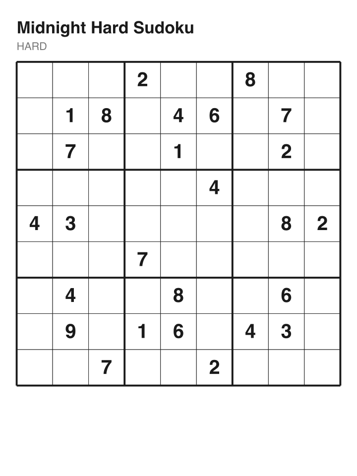 Hard sudoku puzzle, 26 clues