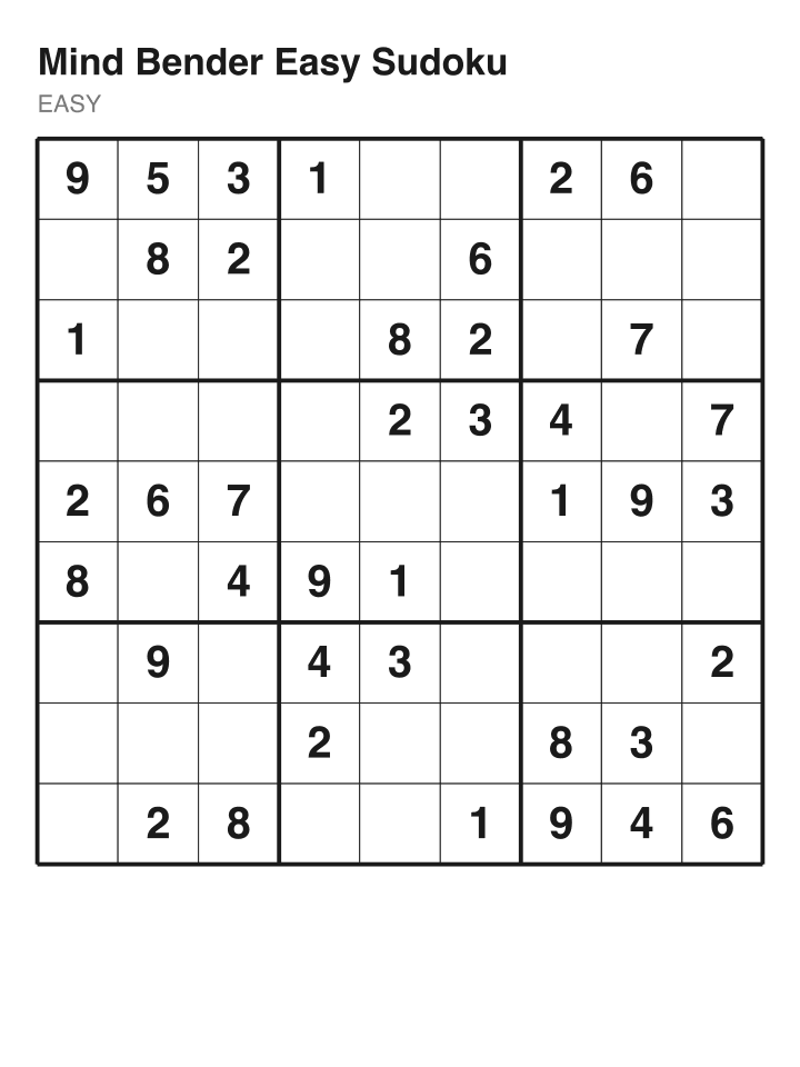 Easy sudoku puzzle, 40 clues