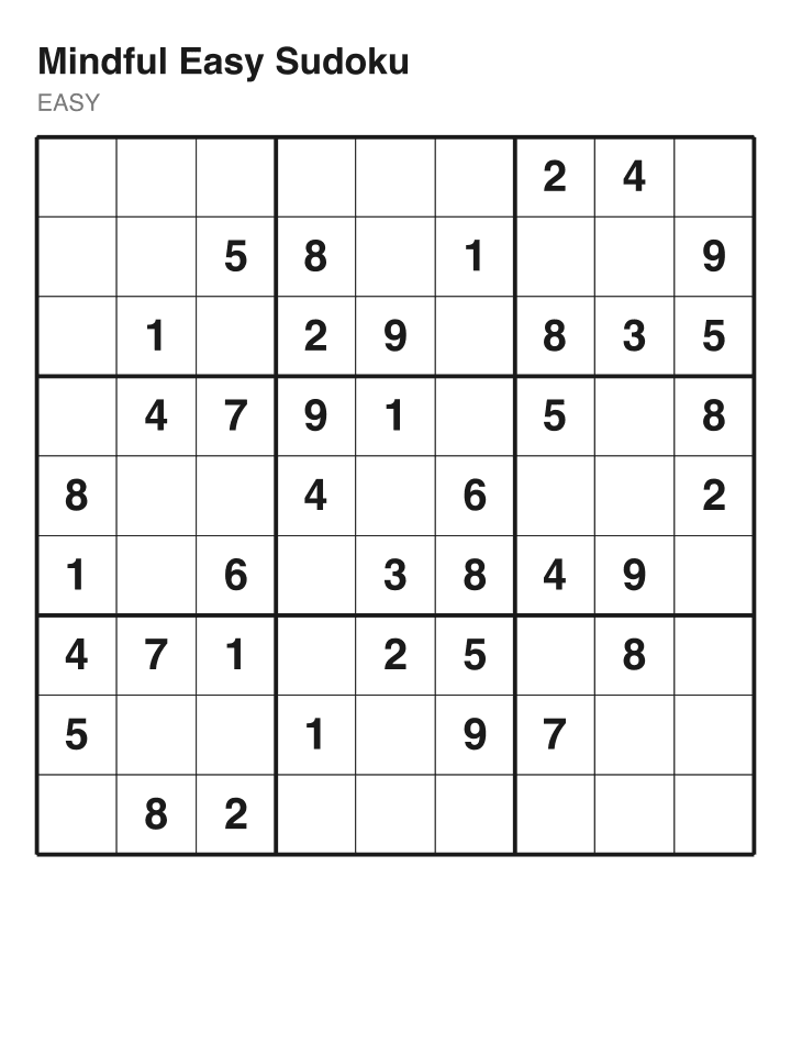 Easy sudoku puzzle, 40 clues