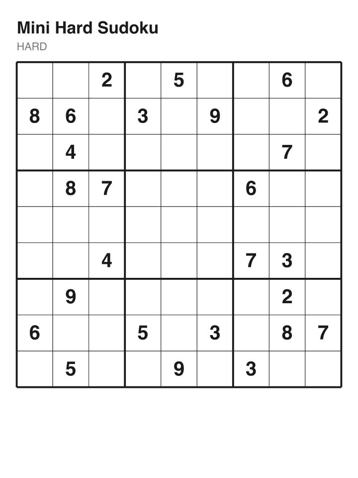 Hard sudoku puzzle, 26 clues