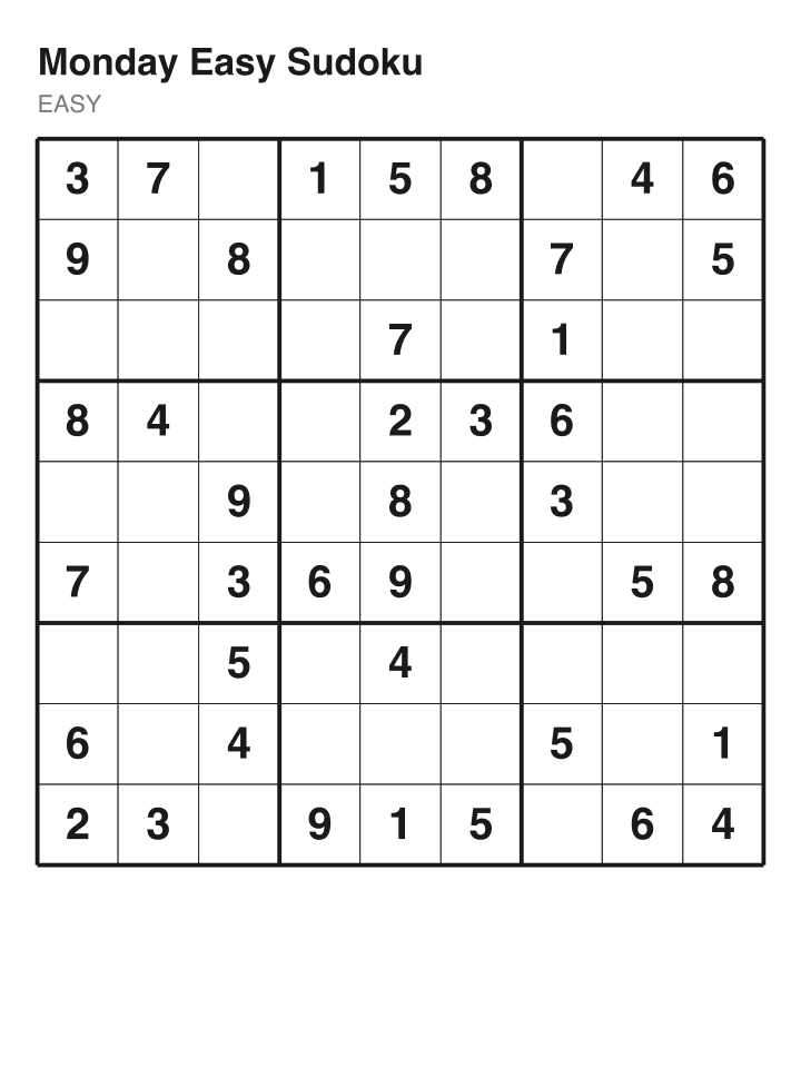 Easy sudoku puzzle, 40 clues