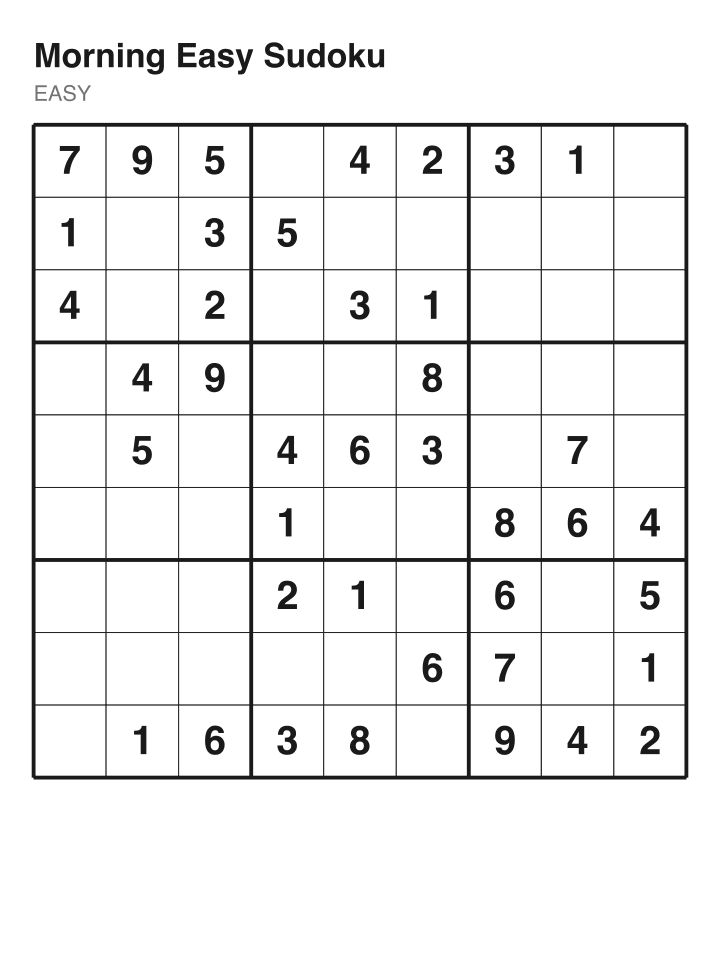Easy sudoku puzzle, 40 clues