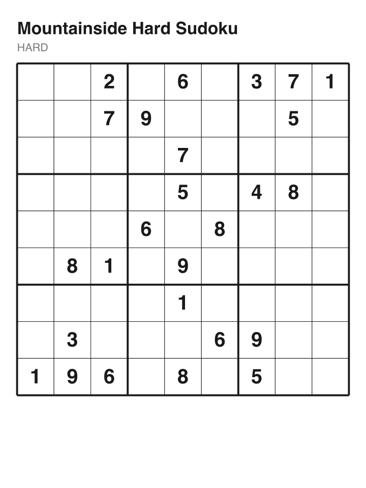 Hard sudoku puzzle, 26 clues