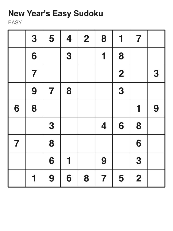 Easy sudoku puzzle, 40 clues