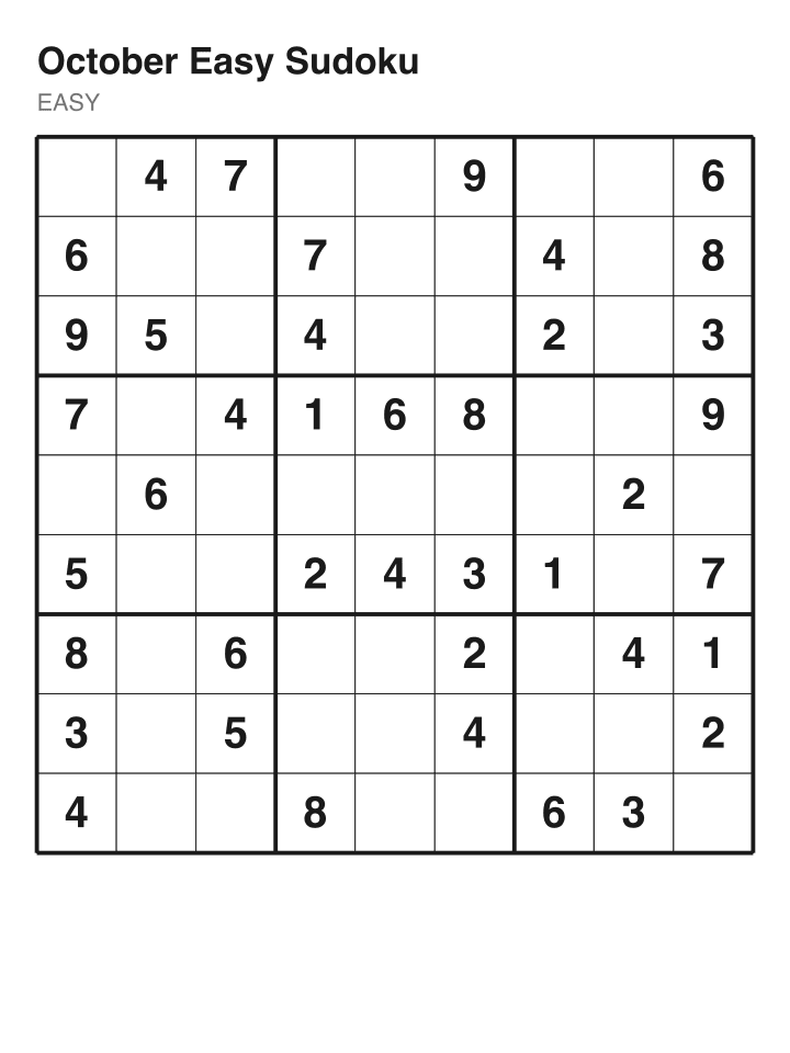 Easy sudoku puzzle, 40 clues