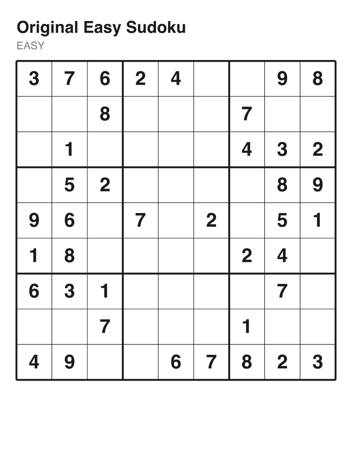 Easy sudoku puzzle, 40 clues