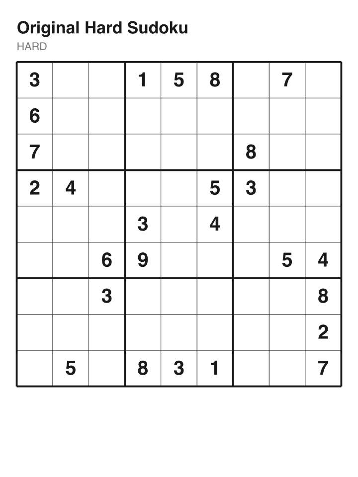 Hard sudoku puzzle, 26 clues
