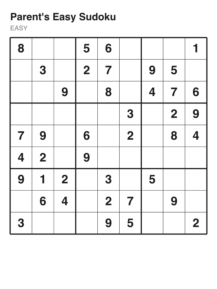 Easy sudoku puzzle, 40 clues