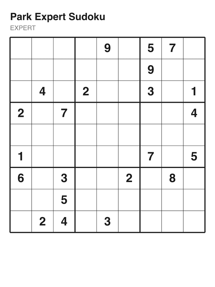 Expert sudoku puzzle, 22 clues