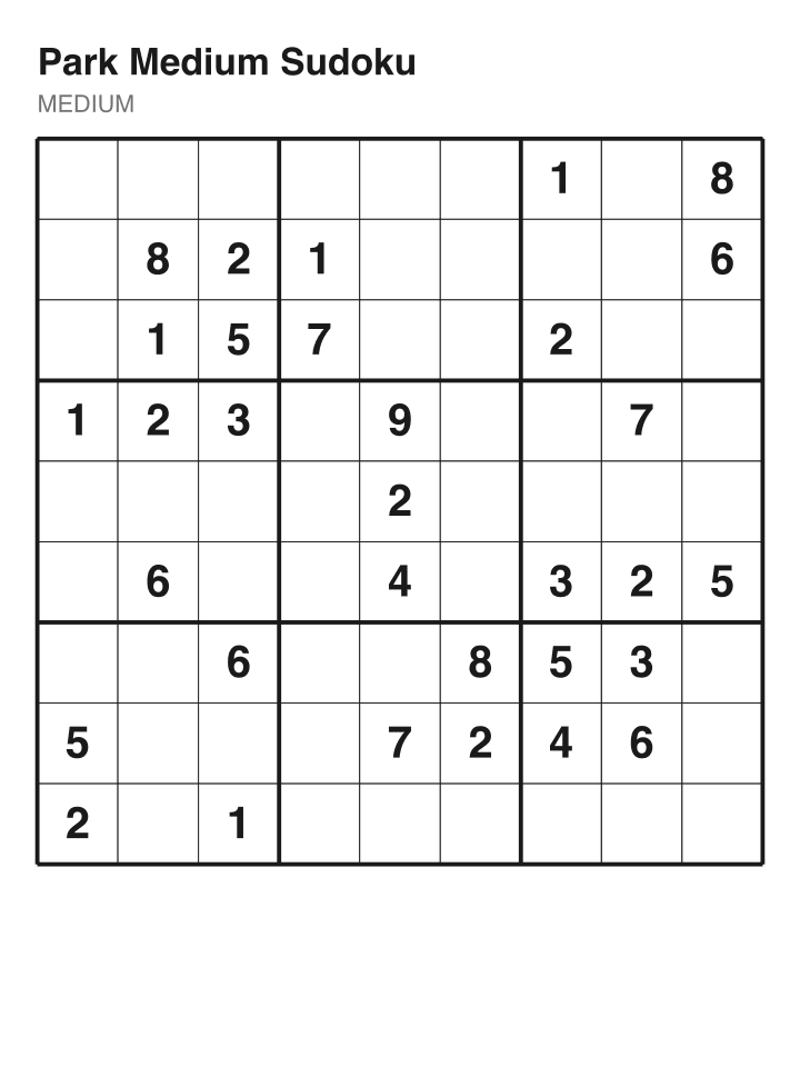 Medium sudoku puzzle, 32 clues