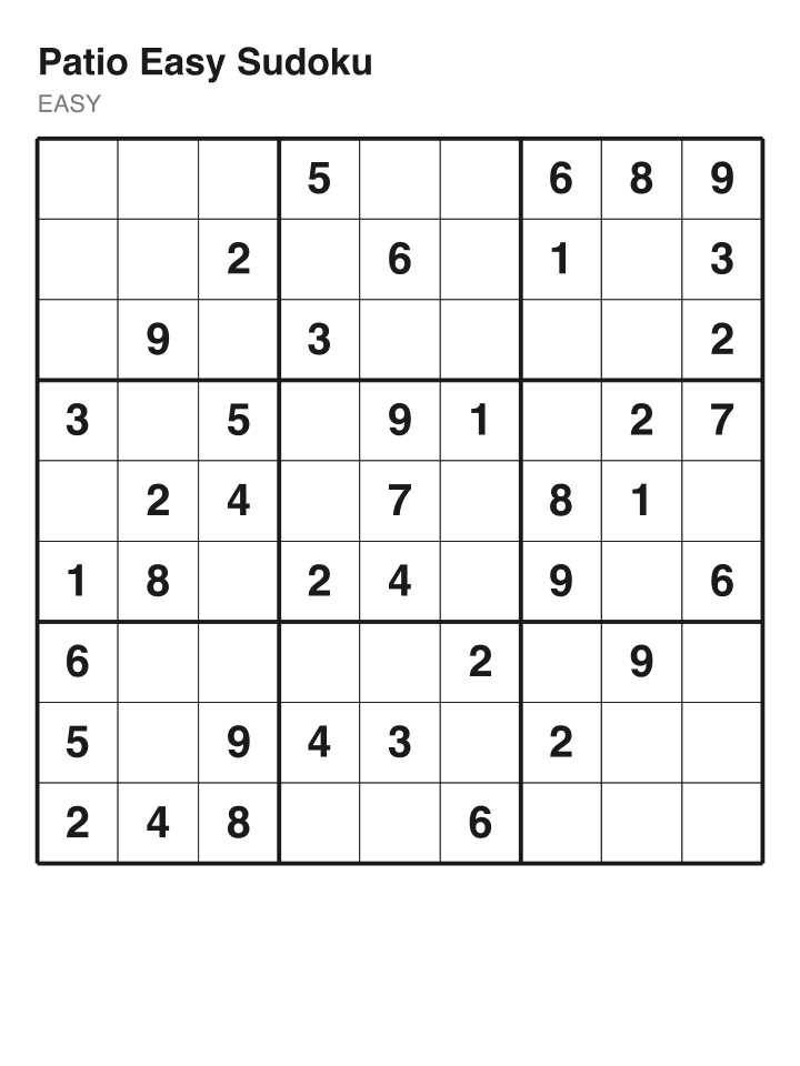 Easy sudoku puzzle, 40 clues