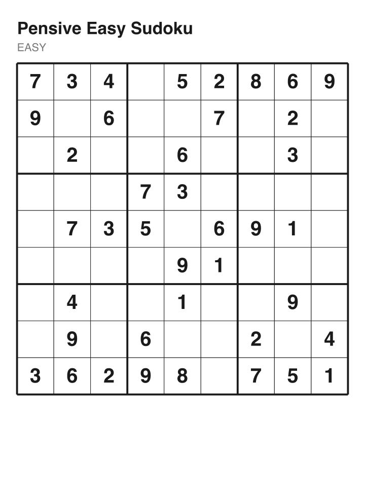 Easy sudoku puzzle, 40 clues