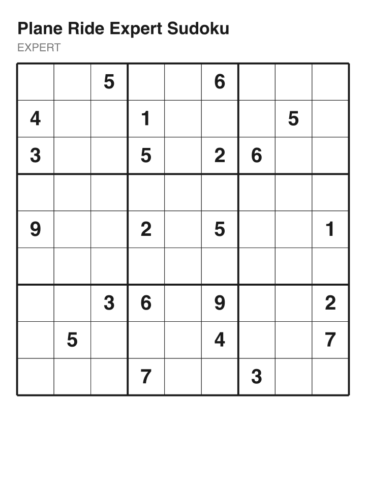 Expert sudoku puzzle, 22 clues