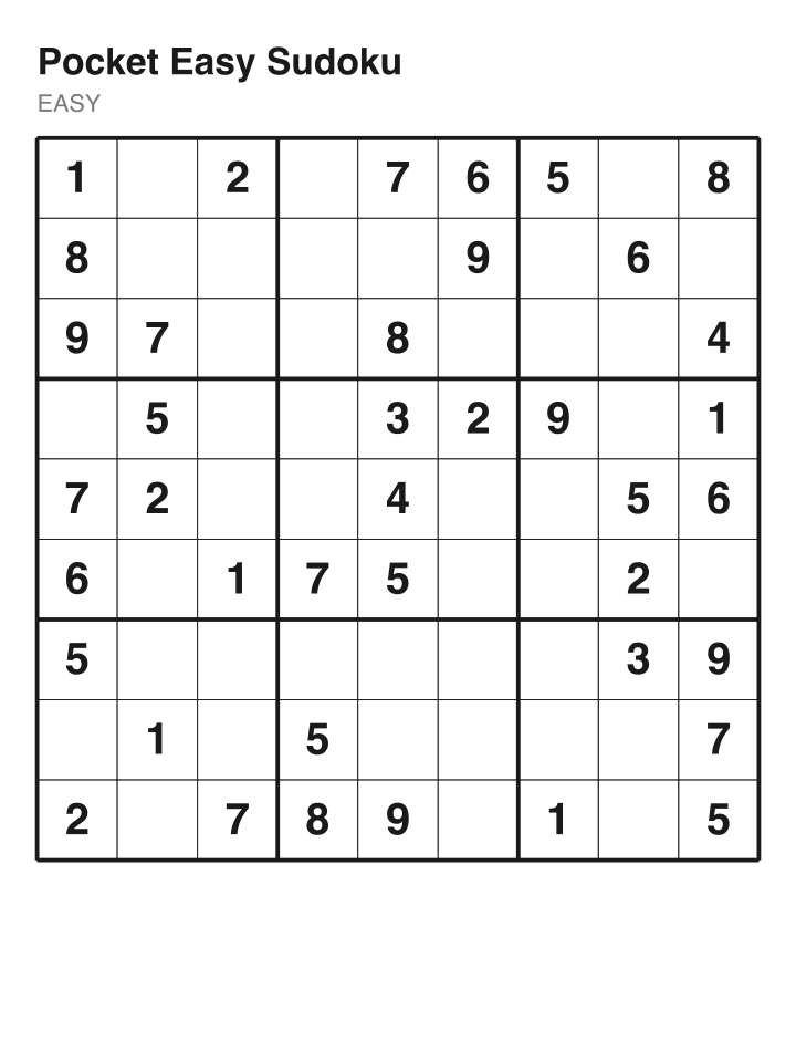 Easy sudoku puzzle, 40 clues