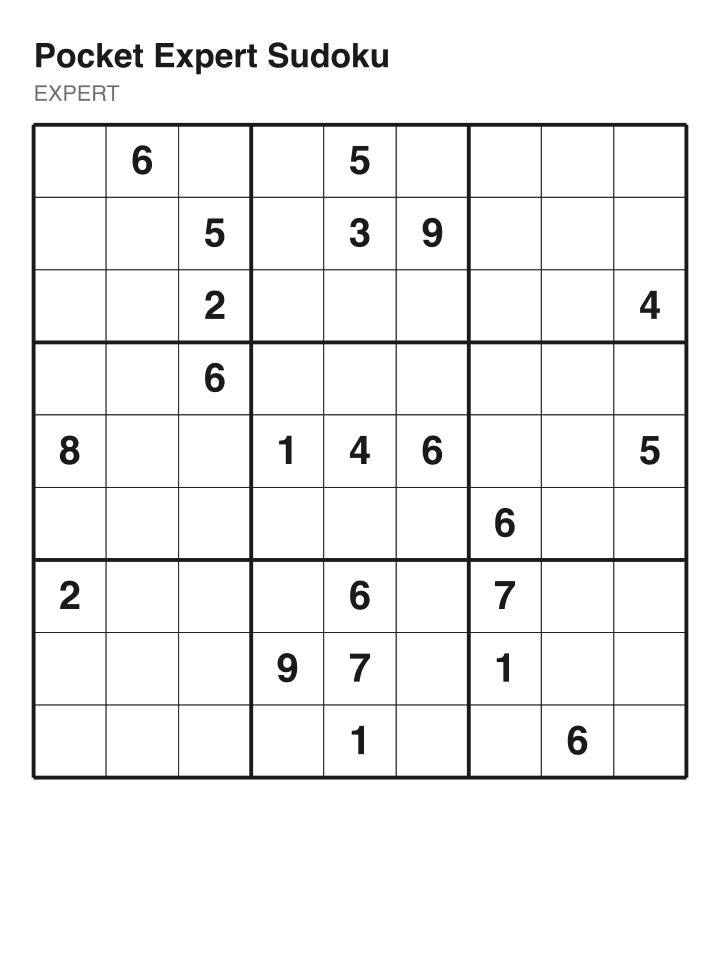Expert sudoku puzzle, 22 clues