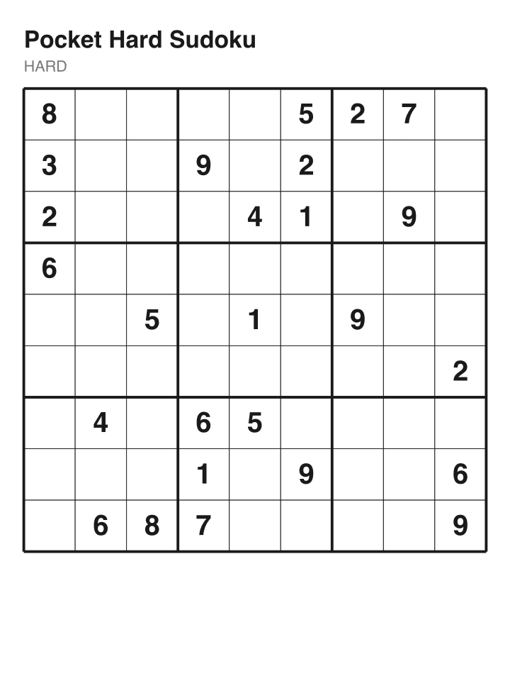 Hard sudoku puzzle, 26 clues