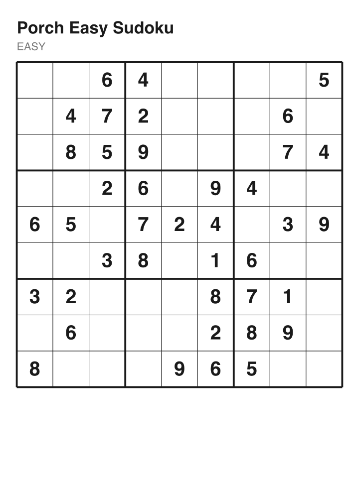 Easy sudoku puzzle, 40 clues