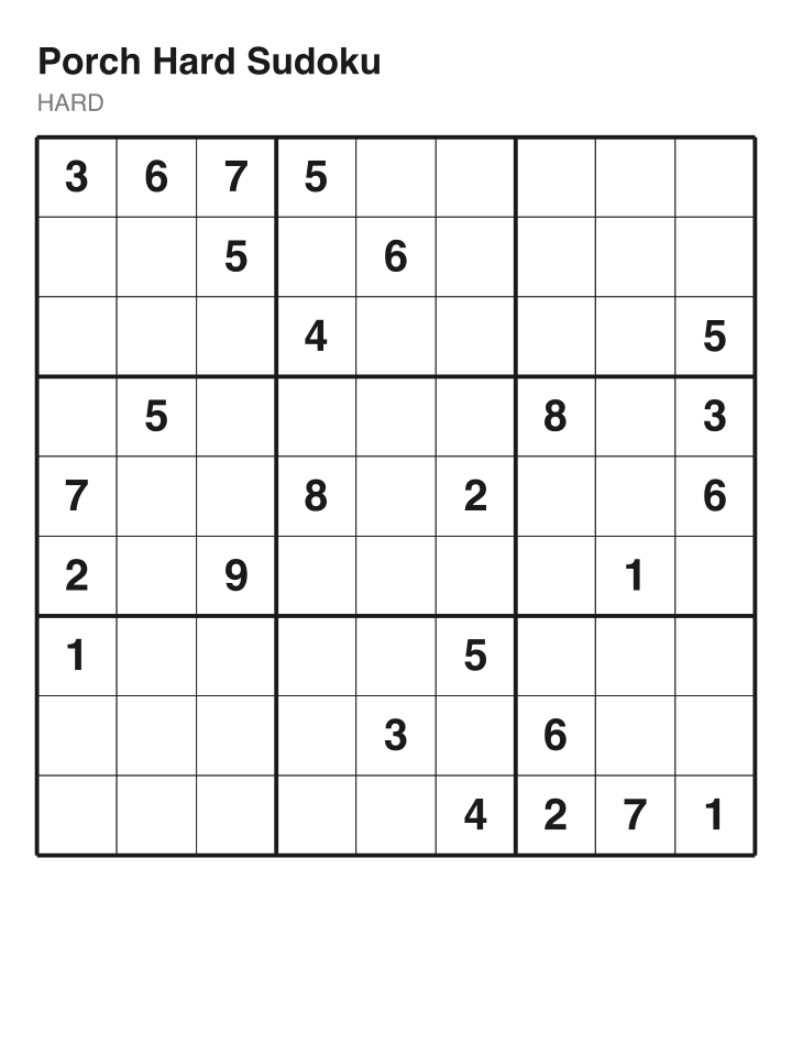 Hard sudoku puzzle, 26 clues