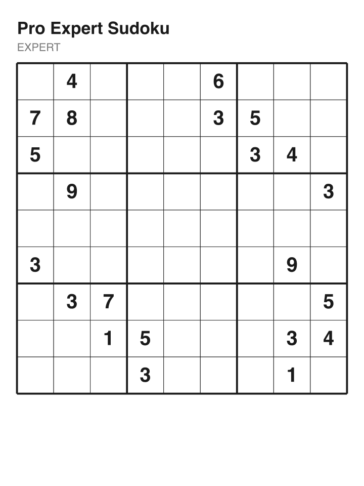 Expert sudoku puzzle, 22 clues