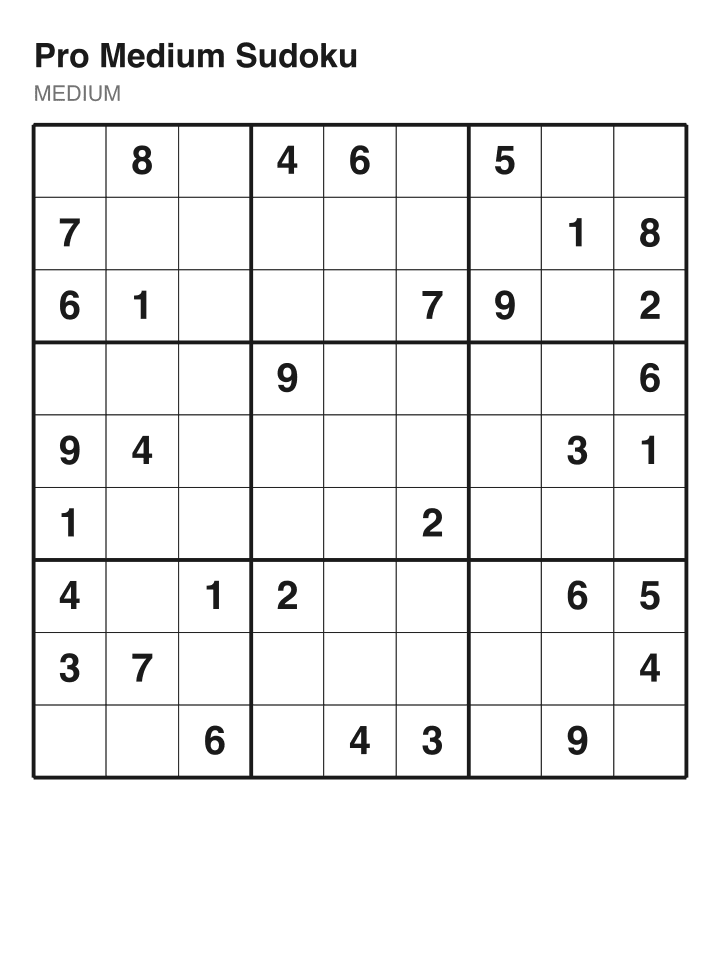 Medium sudoku puzzle, 32 clues
