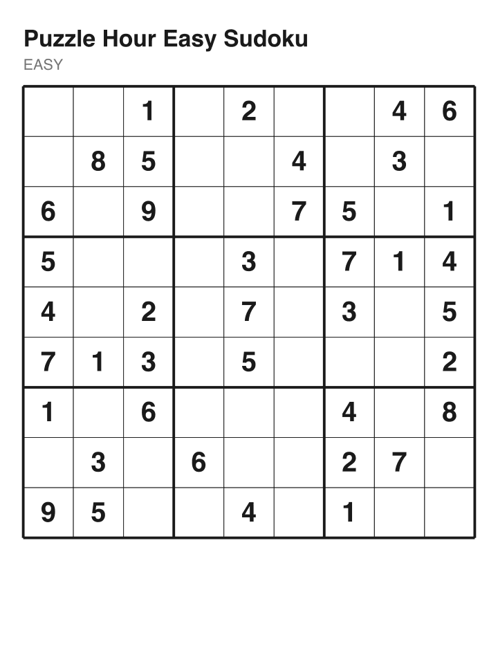 Easy sudoku puzzle, 40 clues