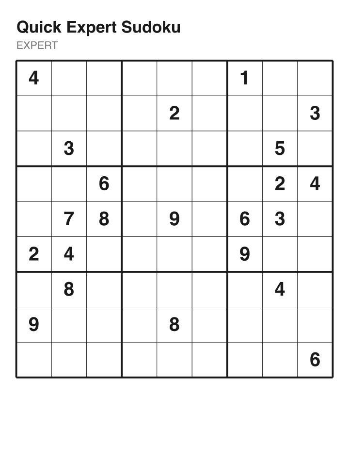 Expert sudoku puzzle, 22 clues