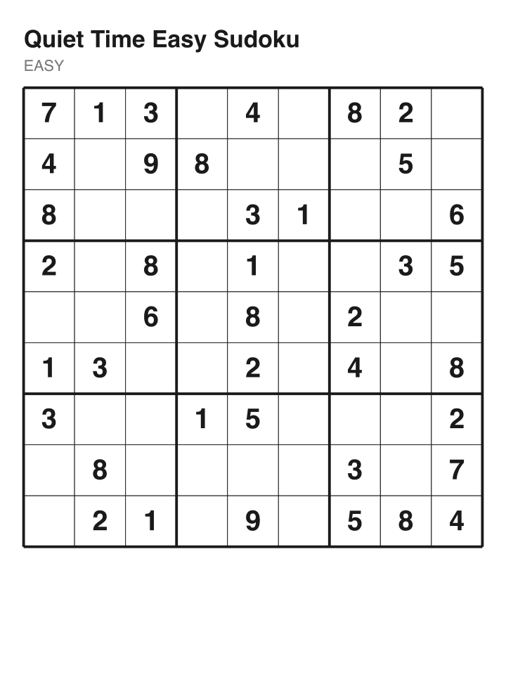 Easy sudoku puzzle, 40 clues