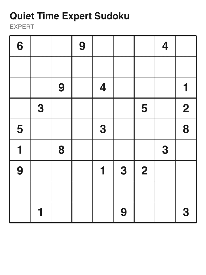 Expert sudoku puzzle, 22 clues