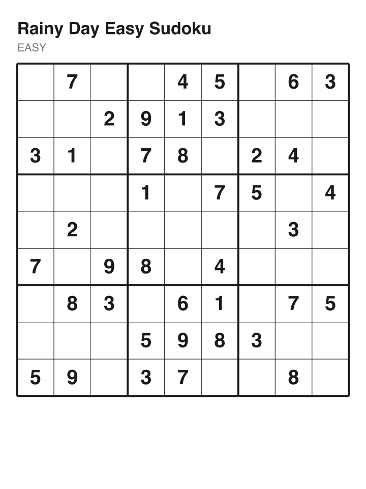 Easy sudoku puzzle, 40 clues