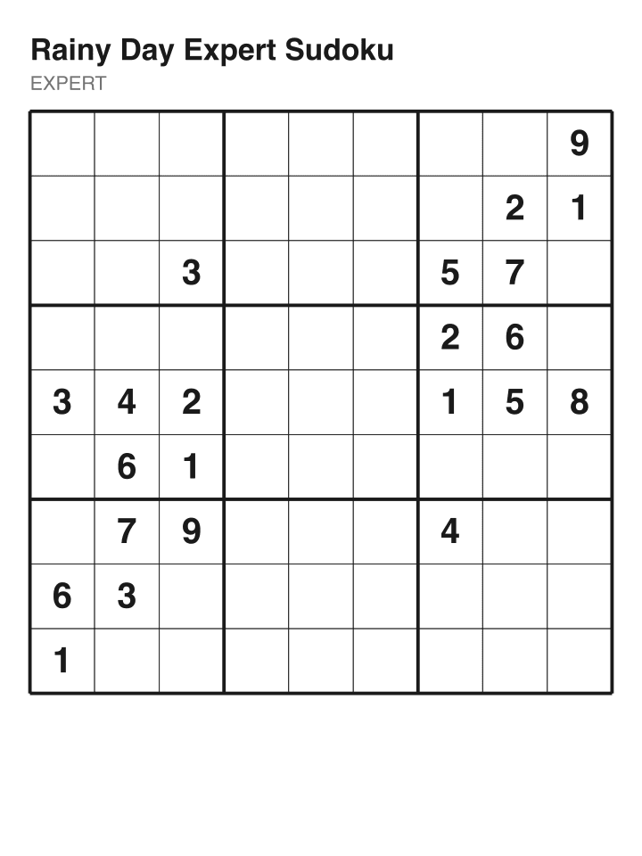 Expert sudoku puzzle, 22 clues
