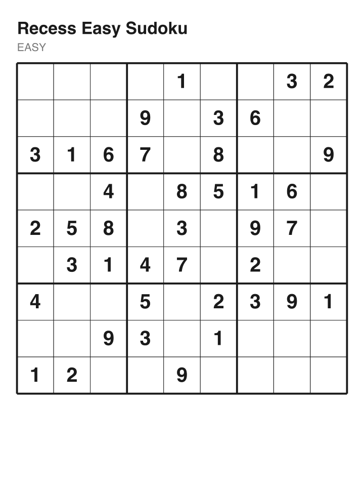 Easy sudoku puzzle, 40 clues
