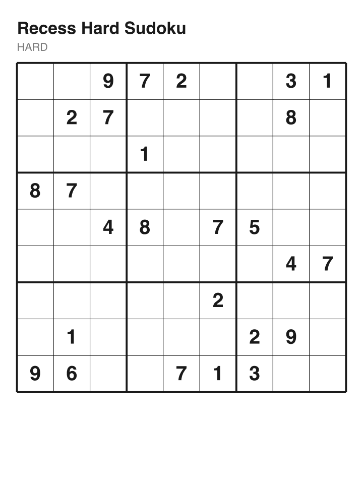 Hard sudoku puzzle, 26 clues