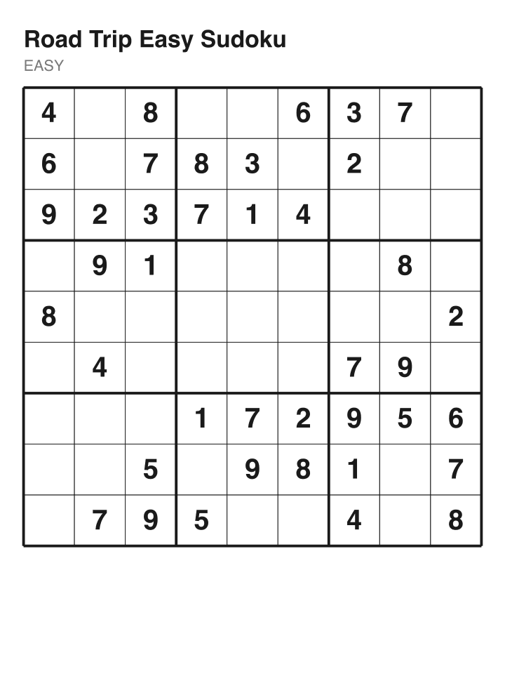 Easy sudoku puzzle, 40 clues