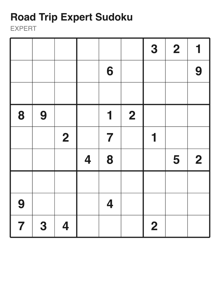 Expert sudoku puzzle, 22 clues
