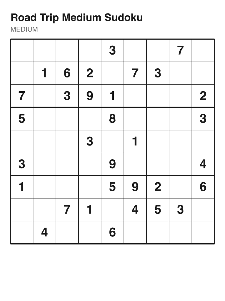 Medium sudoku puzzle, 32 clues