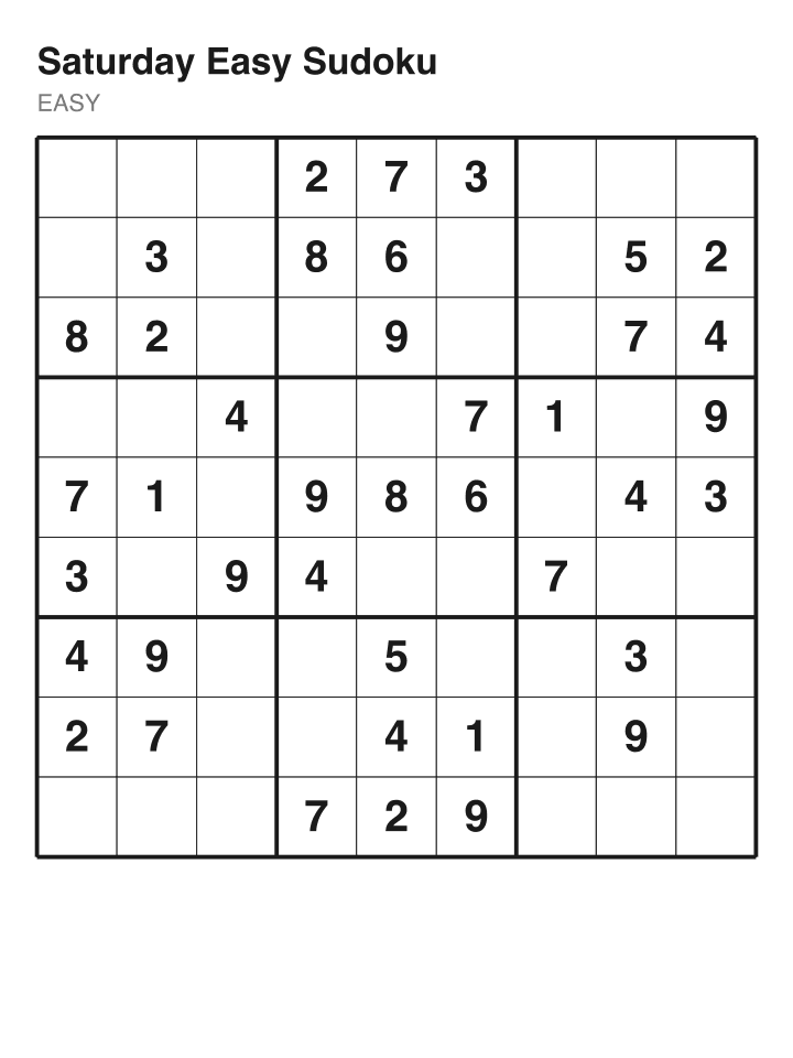 Easy sudoku puzzle, 40 clues