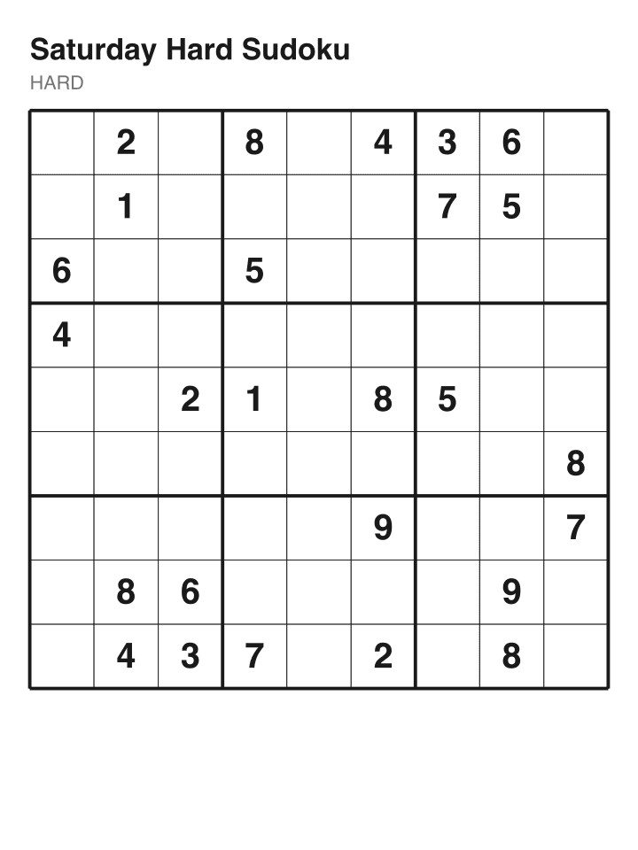 Hard sudoku puzzle, 26 clues